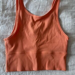 Lululemon Athletica Orange Ribbed Crop Top